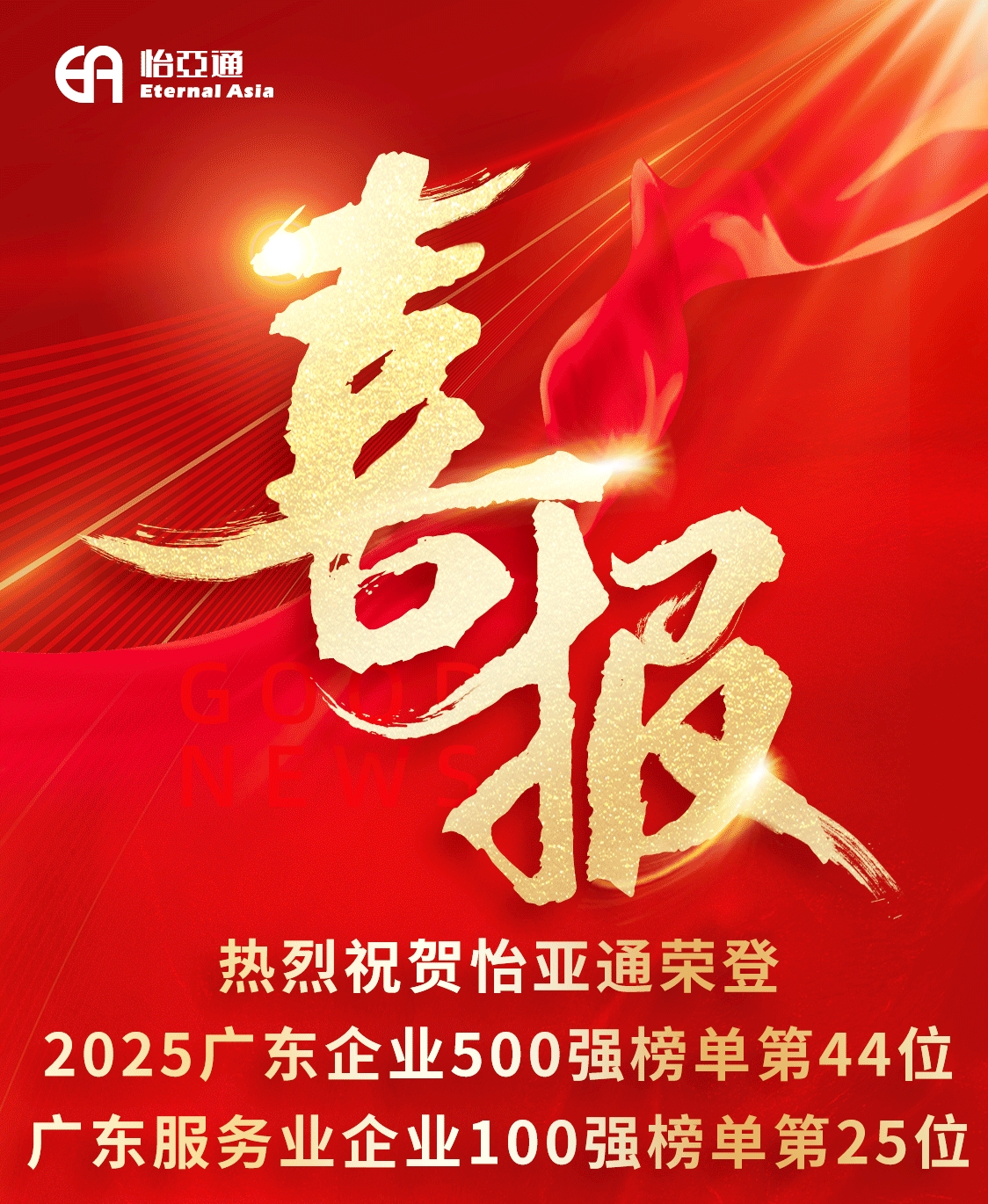 喜报｜壹号娱乐-com荣登2025广东企业500强榜单第44位、广东服务业企业100强榜单第25位